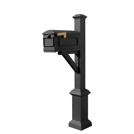 Qualarc Mailbox, Square Base & Pyramid Finial, (Black) WPD-SB1-S7-LMC-BLK